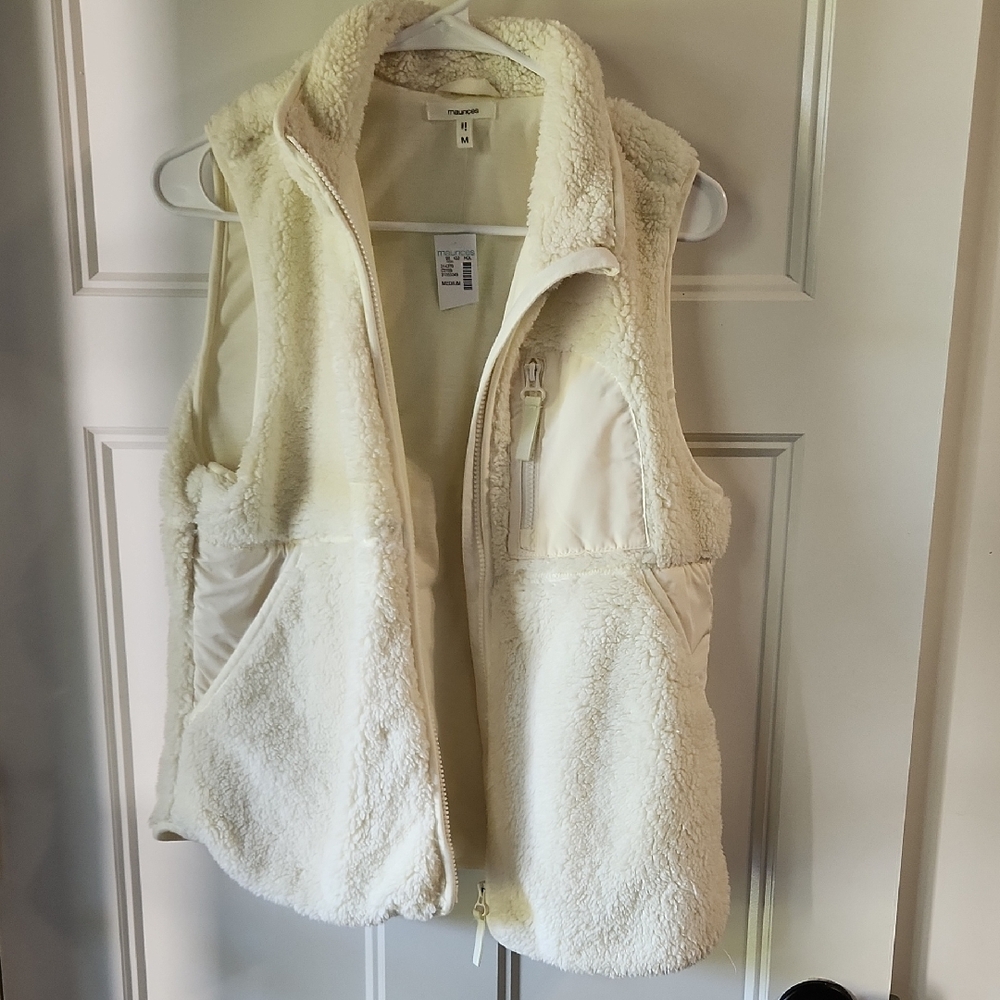 Maurices Cream Fleece Vest